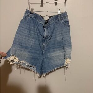Torrid Light Blue Distressed Jean Shorts
